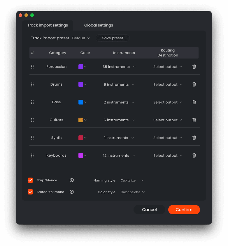 Auto color coding.